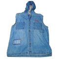 Vintage Bugle Boy Jean Company Womens Denim Hooded Vest Blue Size L