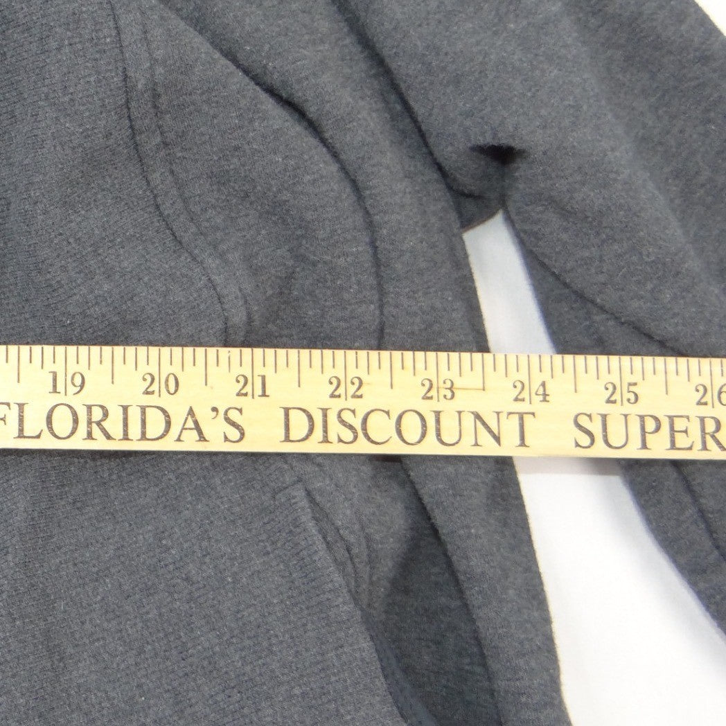 Zella Womens Small Charcoal Gray Fleece Lined Open Wrap Cardigan Thumbholes