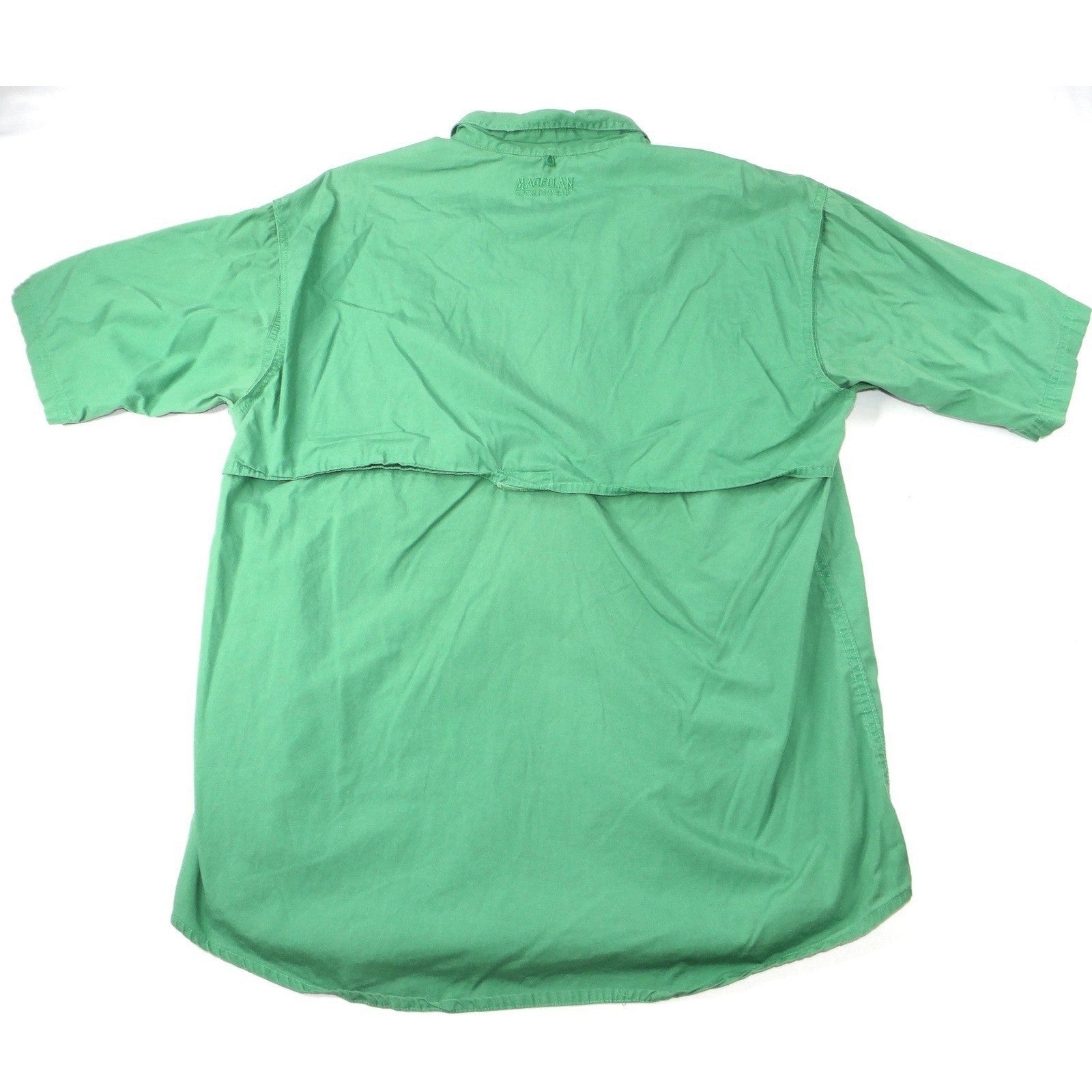Magellan Sportswear Men's Green Short Sleeve Button Up Fishing Shirt Size L