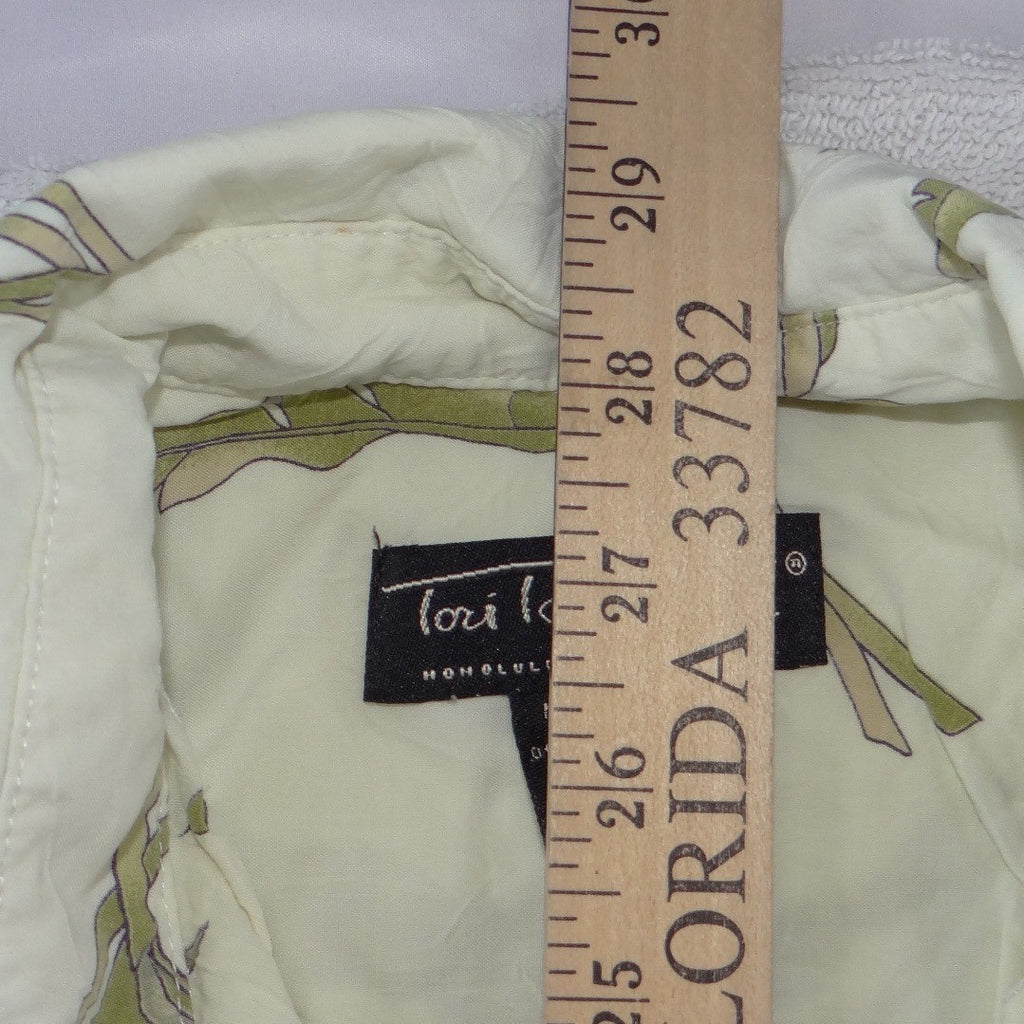 Vintage Tori Richard Mens XL Aloha Shirt Cream Orange Tropical Button Down