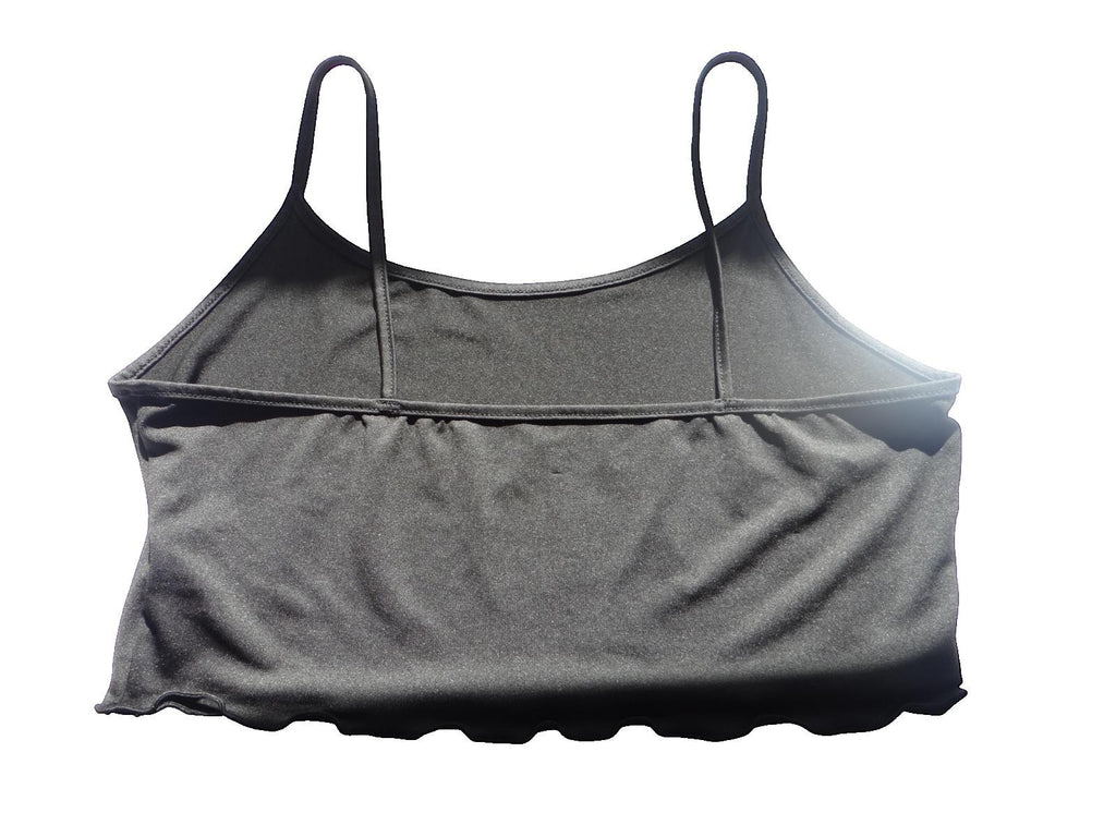 Black Women's Crop Tank Top with Halloween Pumpkin Print