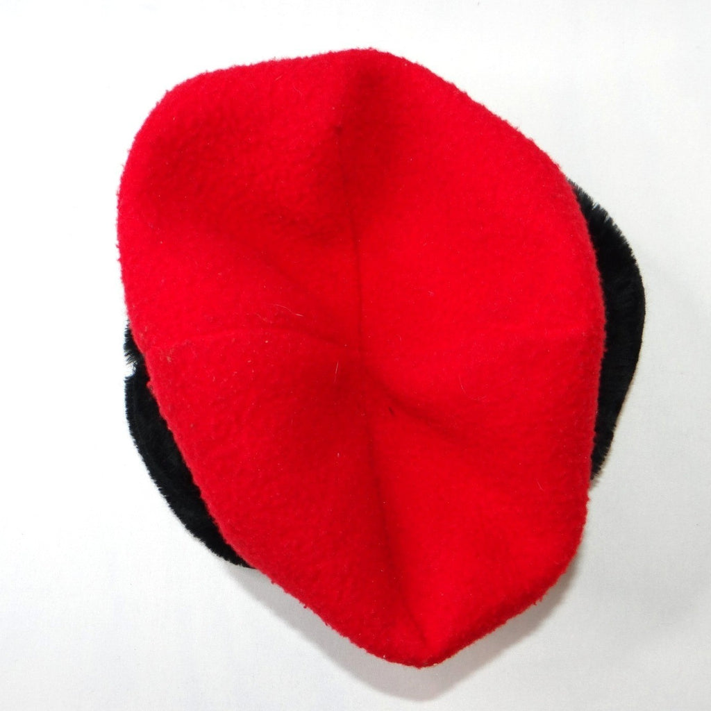 Vintage Kathleen for Sweet Herb Red Fleece Hat and Scarf Set Black Trim