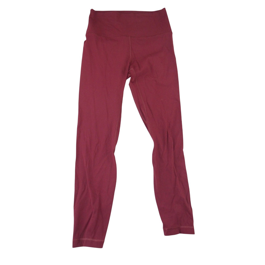 90 Degree by Reflex Womens High Rise Leggings Burgundy 7/8 Length
