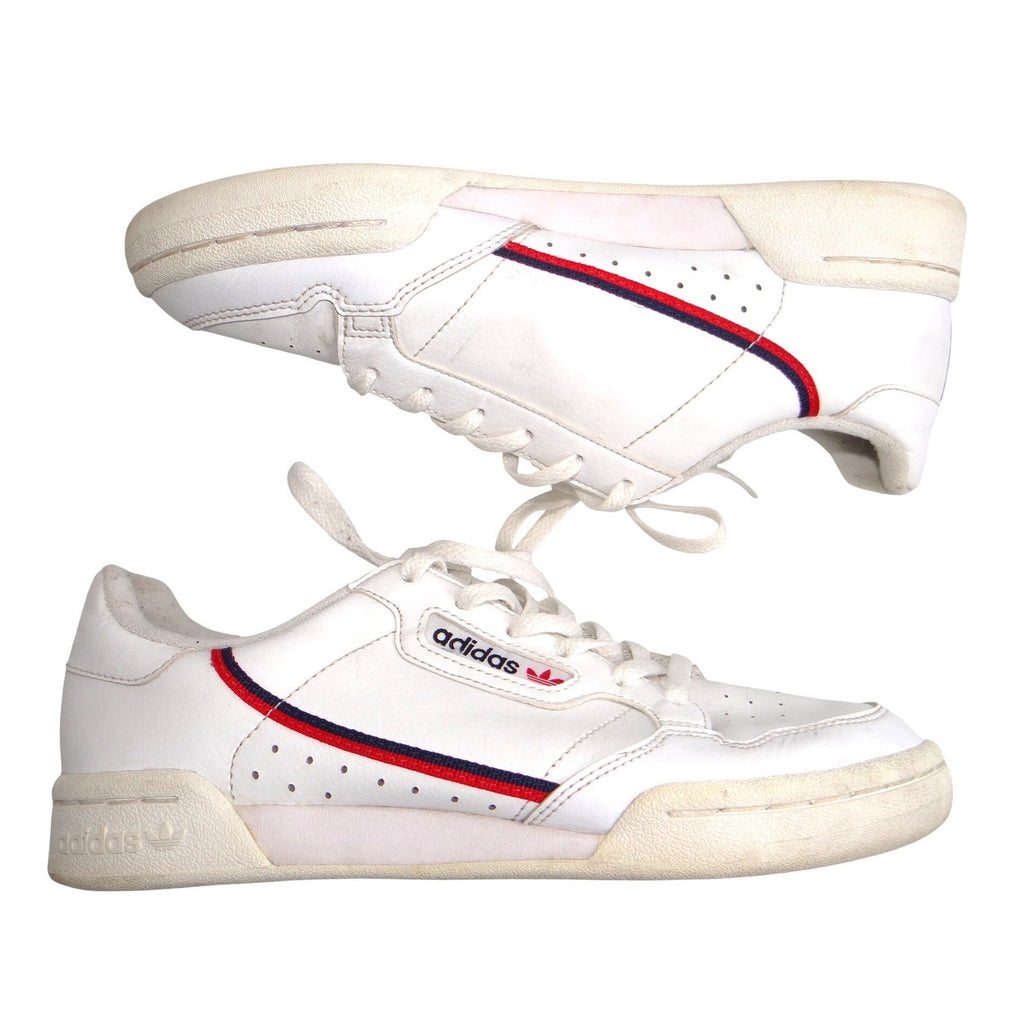 Adidas Continental 80 White Navy Red Leather Sneakers Mens 5.5 Womens 6.5