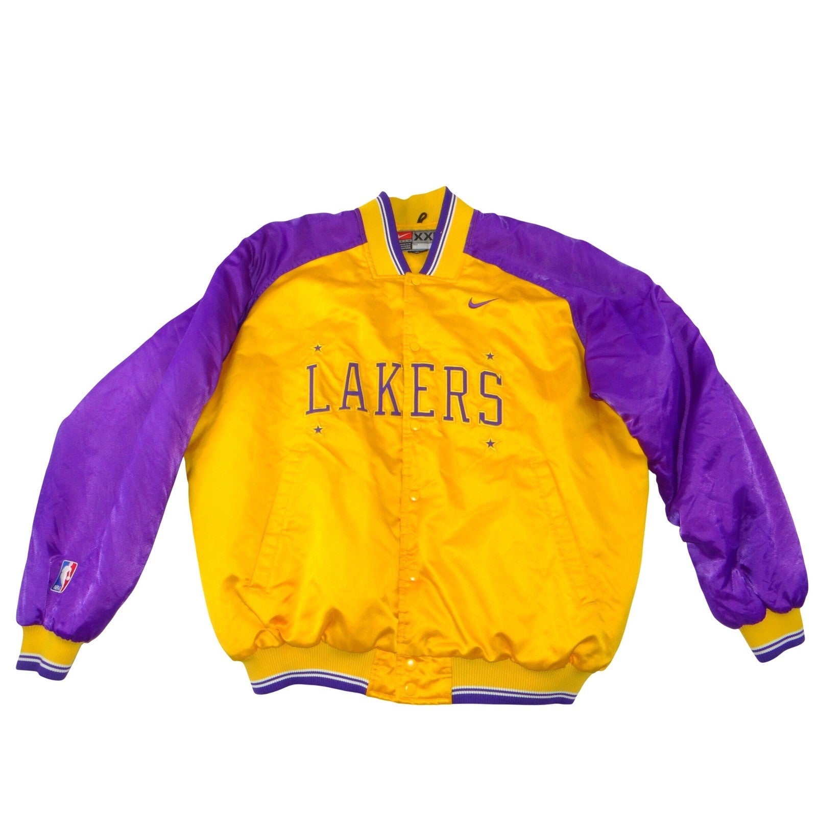 Nike Los Angeles Lakers Vintage NBA Bomber Jacket Yellow Purple XXL