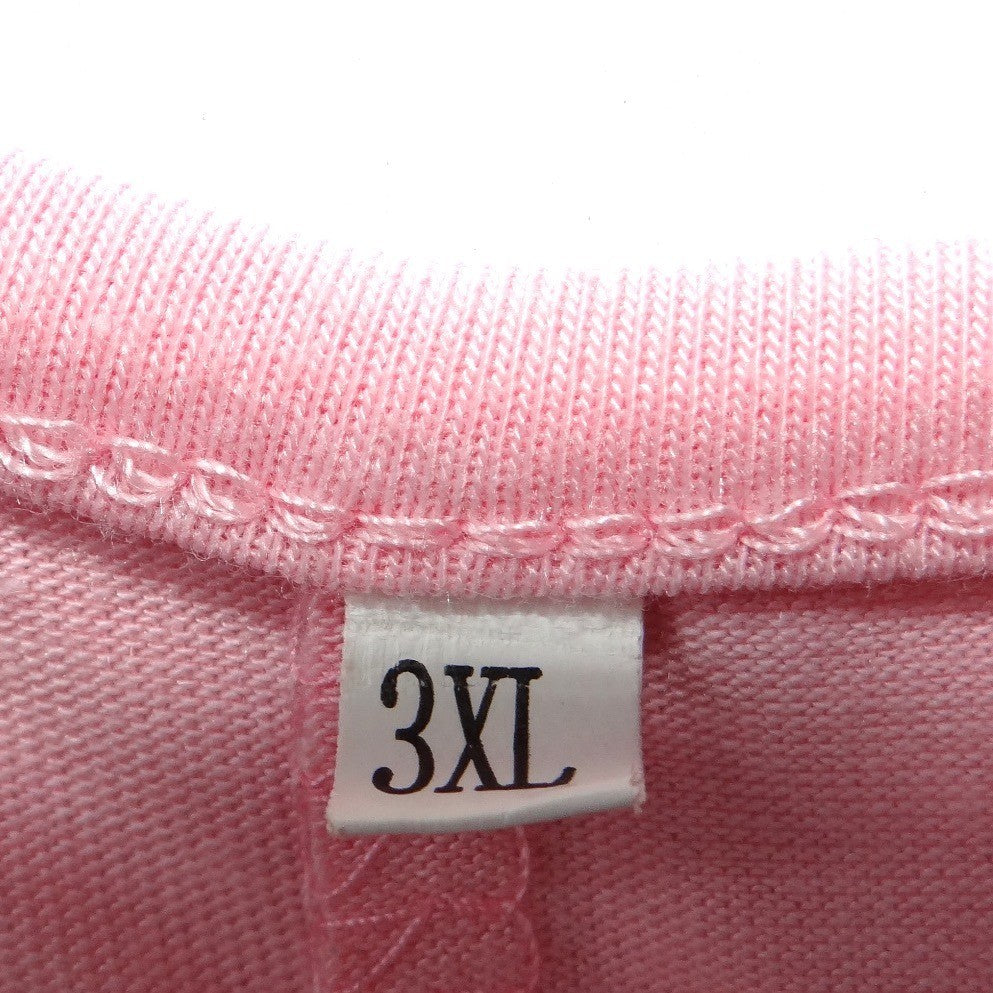 Pink Short Sleeve Sharkbite Hem Tunic Top Crew Neck Relaxed Fit Plus Size 3XL
