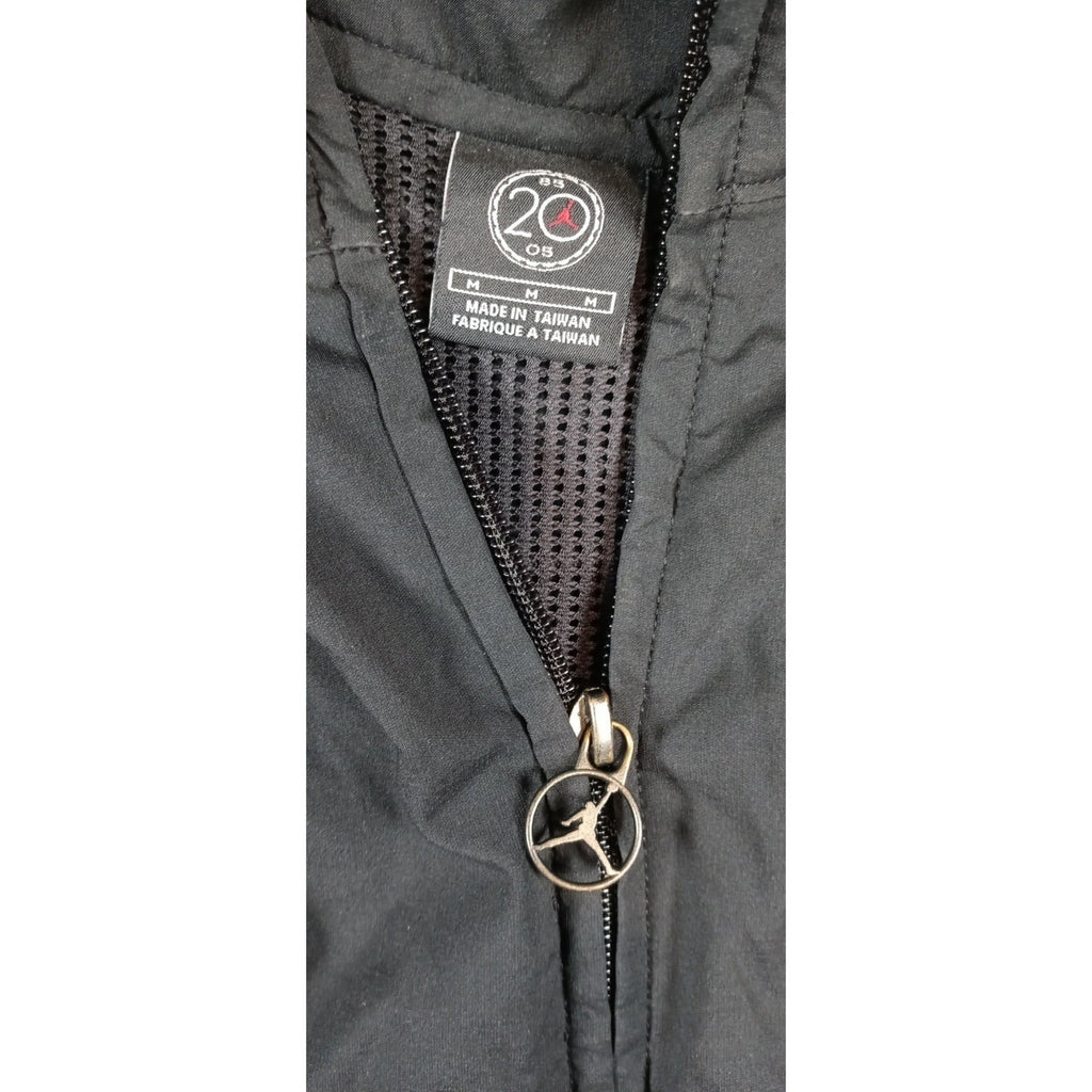 Jordan Black Track Jacket Reflective Stripe Full Zip Men's Medium Athletic