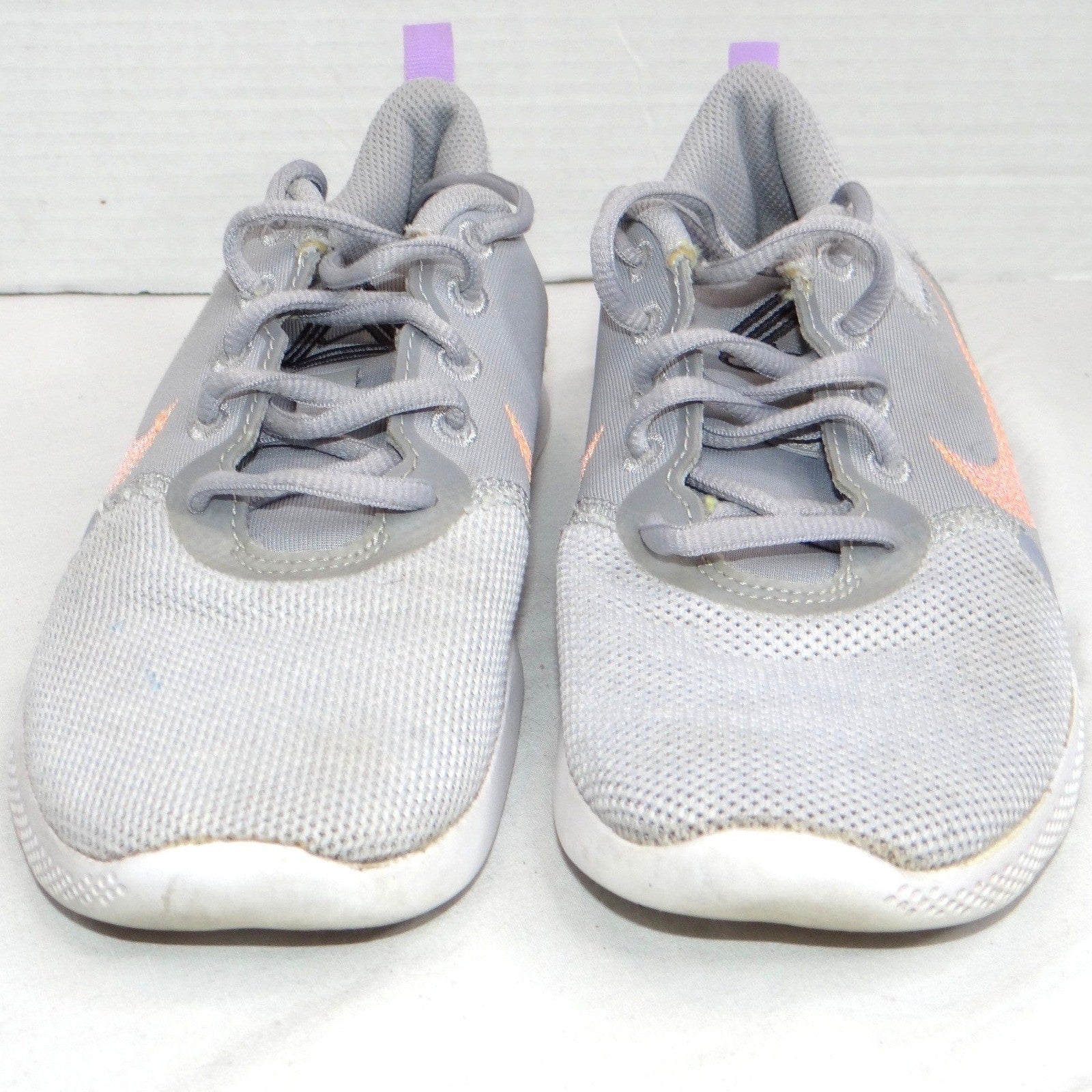 Nike Flex Running Shoes Women's Gray Peach Swoosh Lightweight Size 6.5