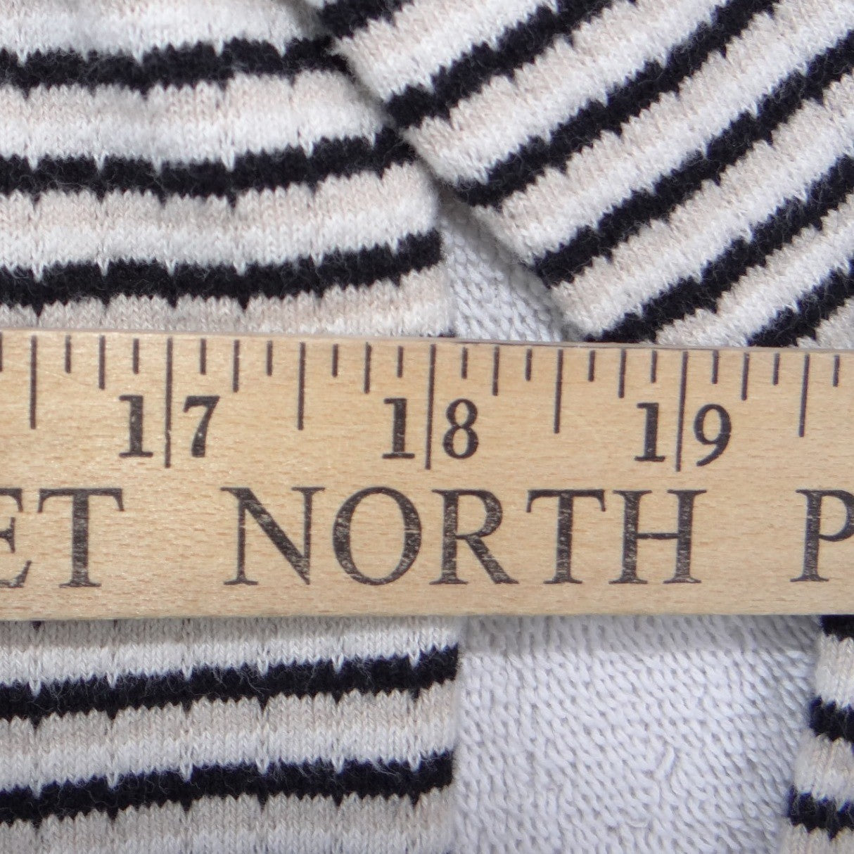 Ann Taylor Factory Striped Cardigan Sweater Cream Navy Blue Button Front Large