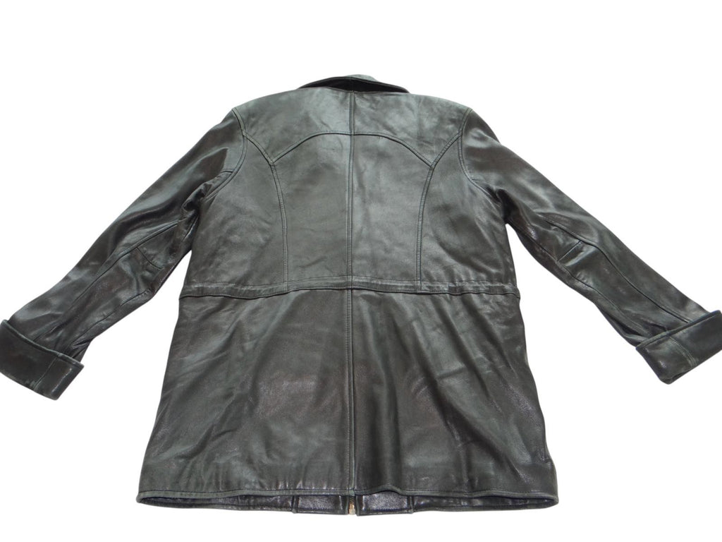 Men's Black Leather Jacket Medium