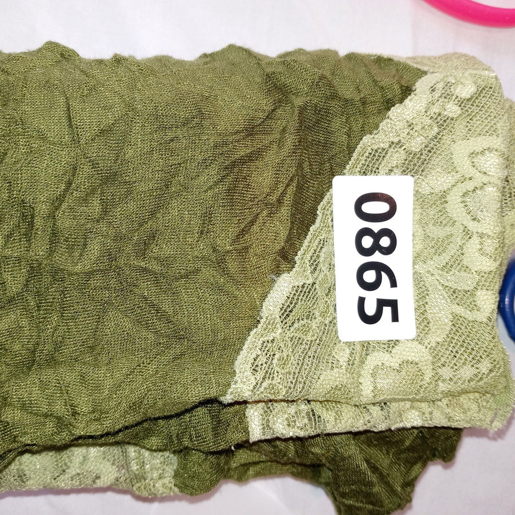 Y2K Xhilaration Olive Green Lace Trim Crinkle Camisole Top Women's Size M