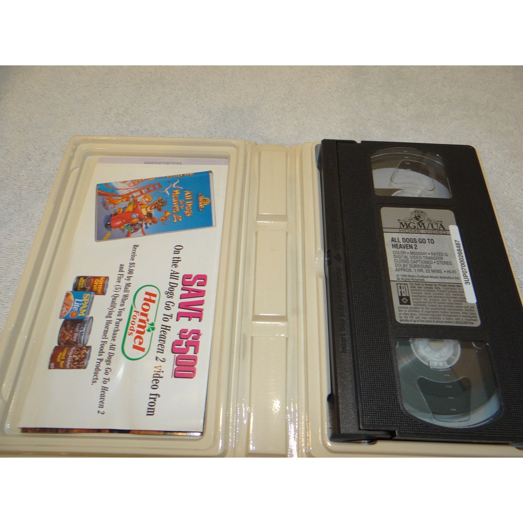 All Dogs Go To Heaven 2 VHS 1996 MGM/UA Animated Musical Charlie Sheen Clamshell