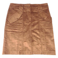 Cache Womens Brown Corduroy Utility Mini Skirt Size 8 Front Flap Pockets Stretch