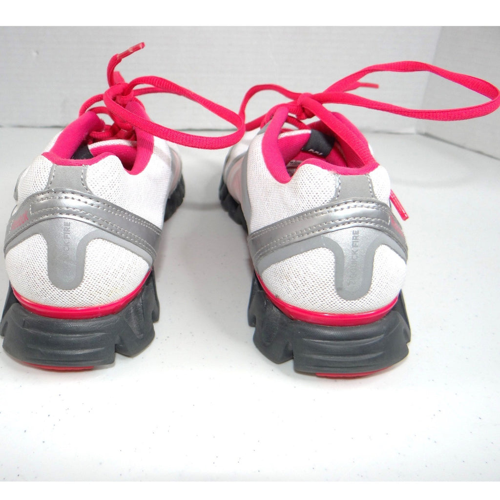 Reebok ZigQuick Fire Womens Running Shoes White Pink Silver Size 6.5