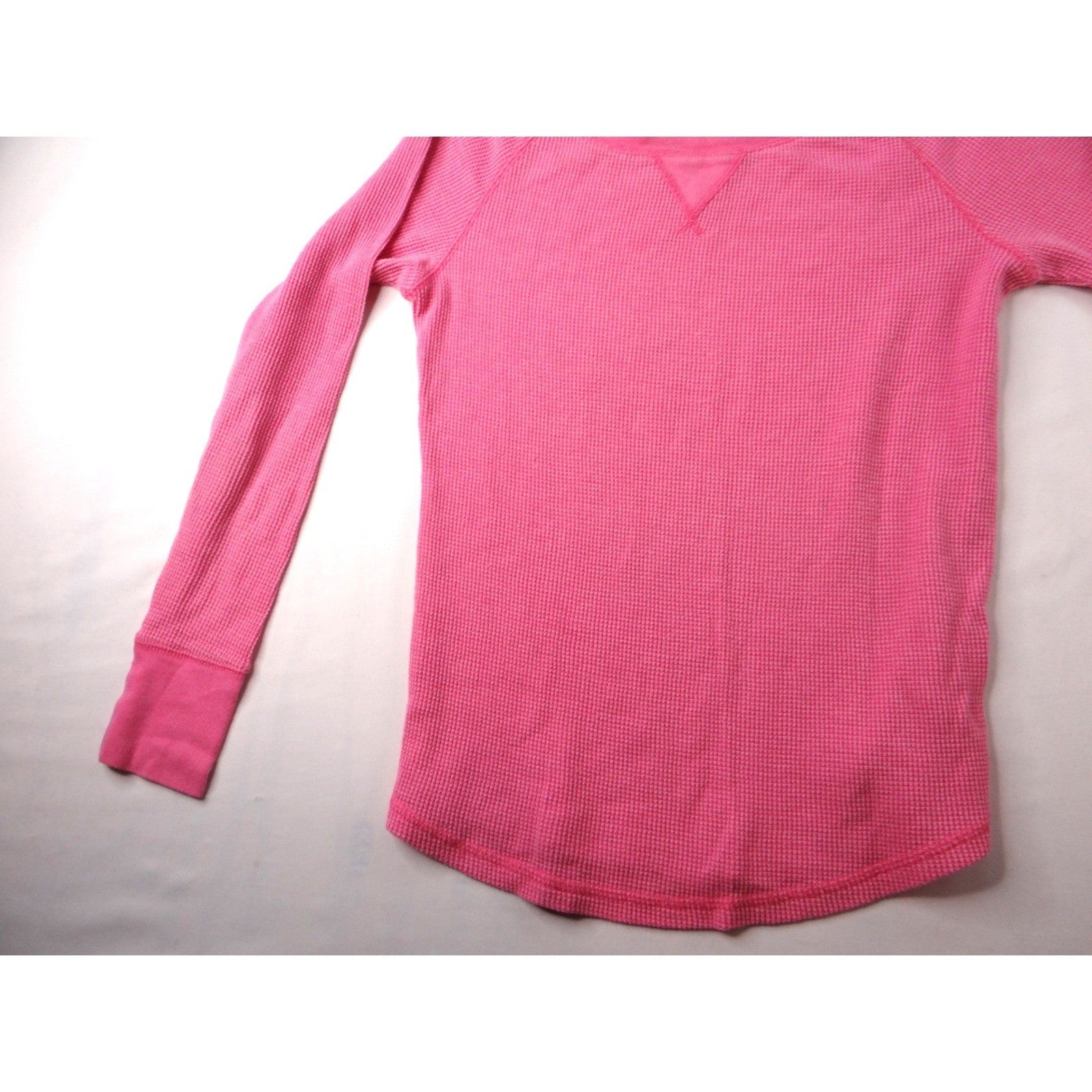 Faded Glory Pink Waffle Knit Long Sleeve Thermal Shirt Top Girls Size S 4-6