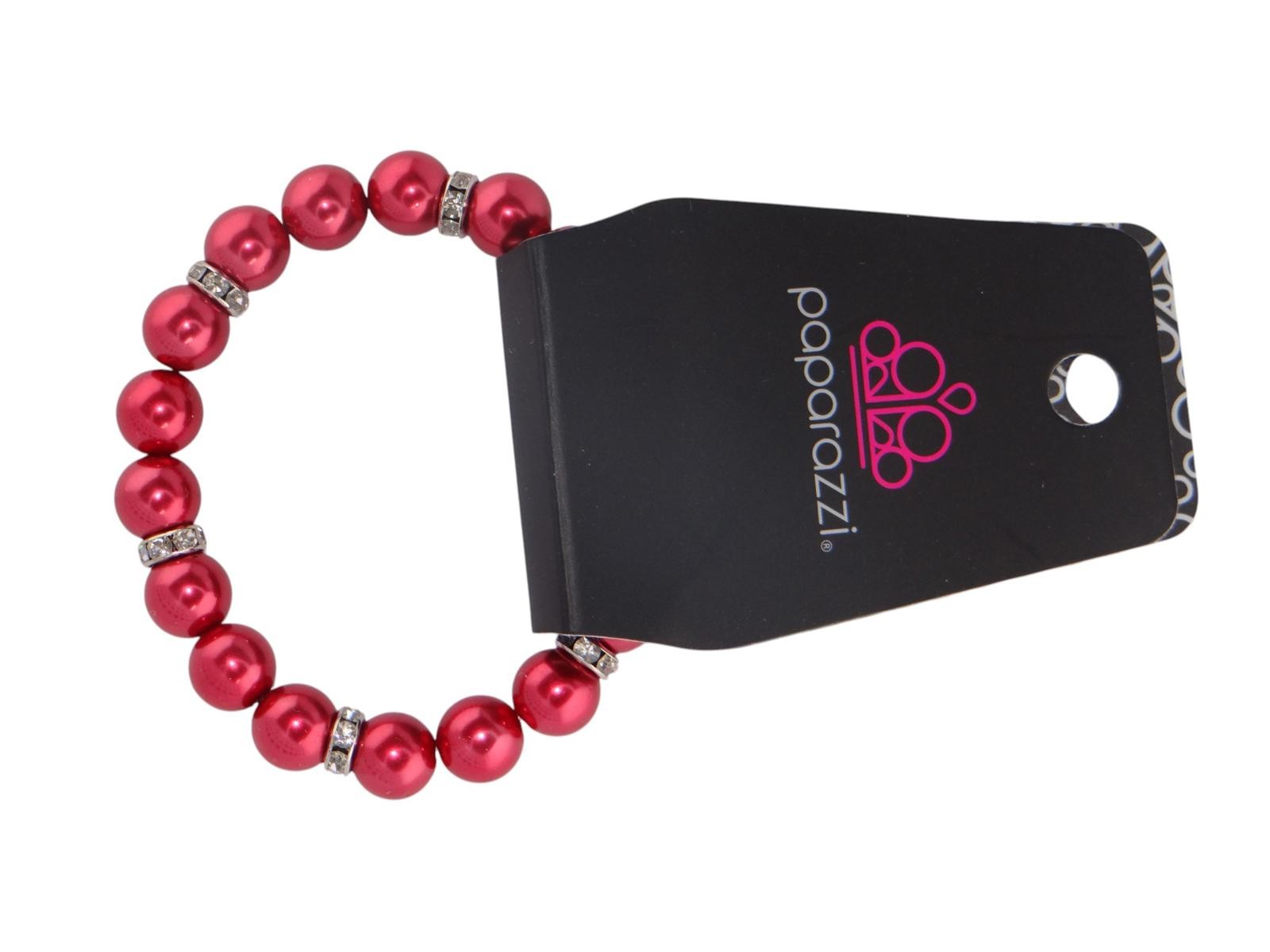 Paparazzi Red Beaded Bracelet with Silver Accents