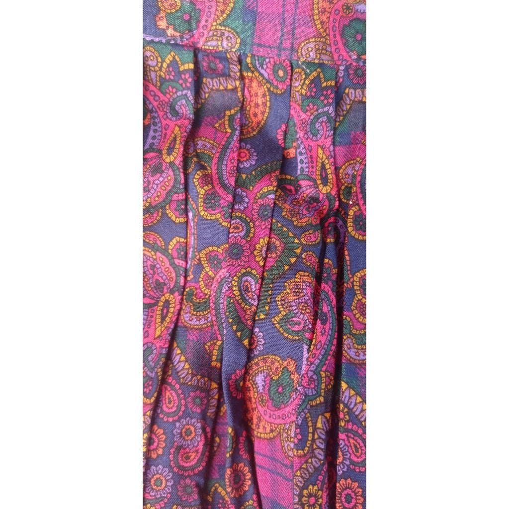 Portraits by Northern Isles Pleated Maxi Skirt Paisley Print Rayon Size 8