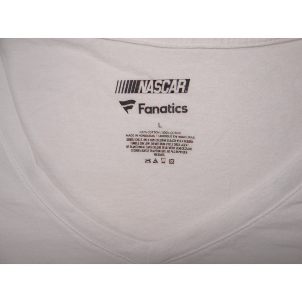 NASCAR Fanatics Johnson 48 Hendrick Motorsports White V Neck T Shirt Women's L