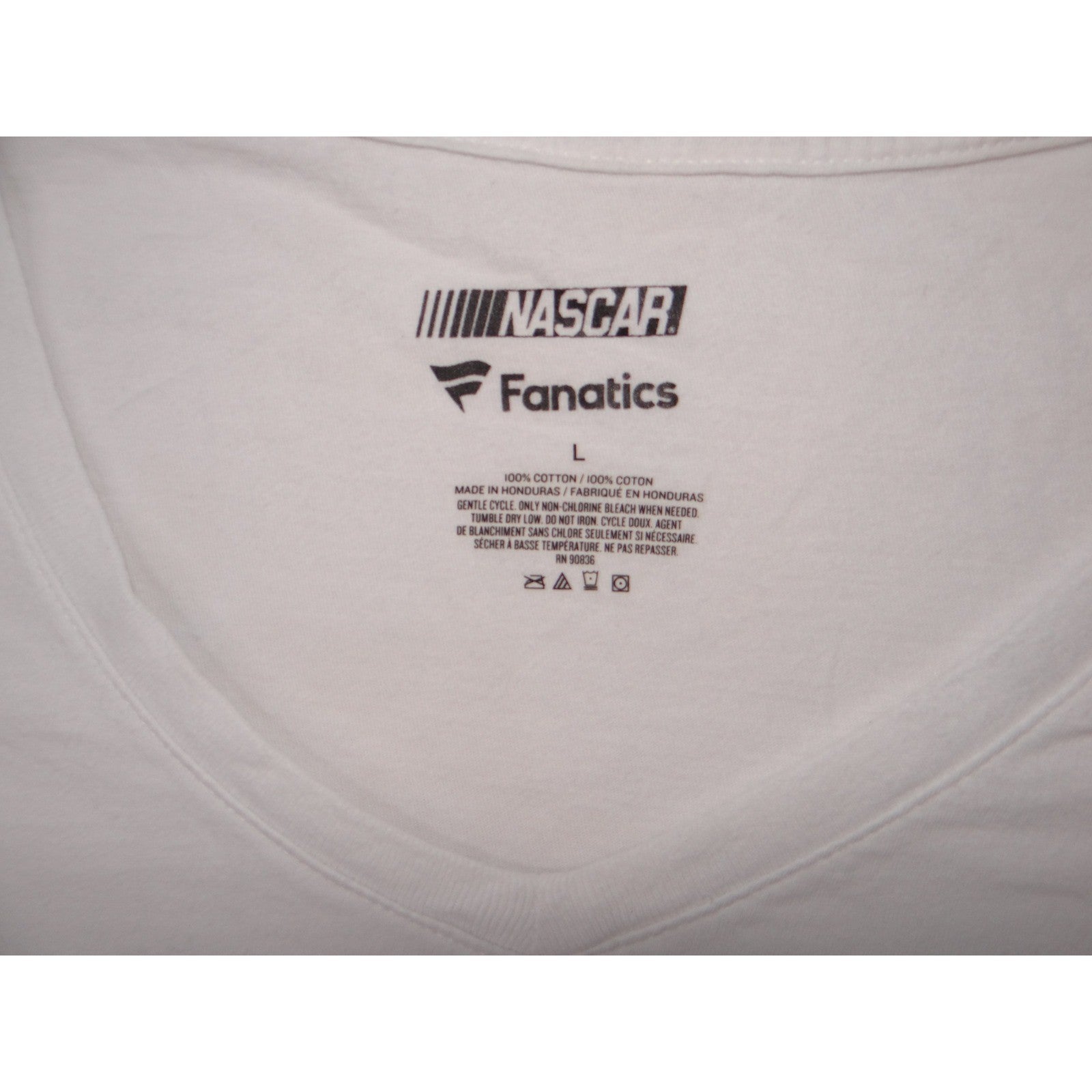 NASCAR Fanatics Johnson 48 Hendrick Motorsports White V Neck T Shirt Women's L