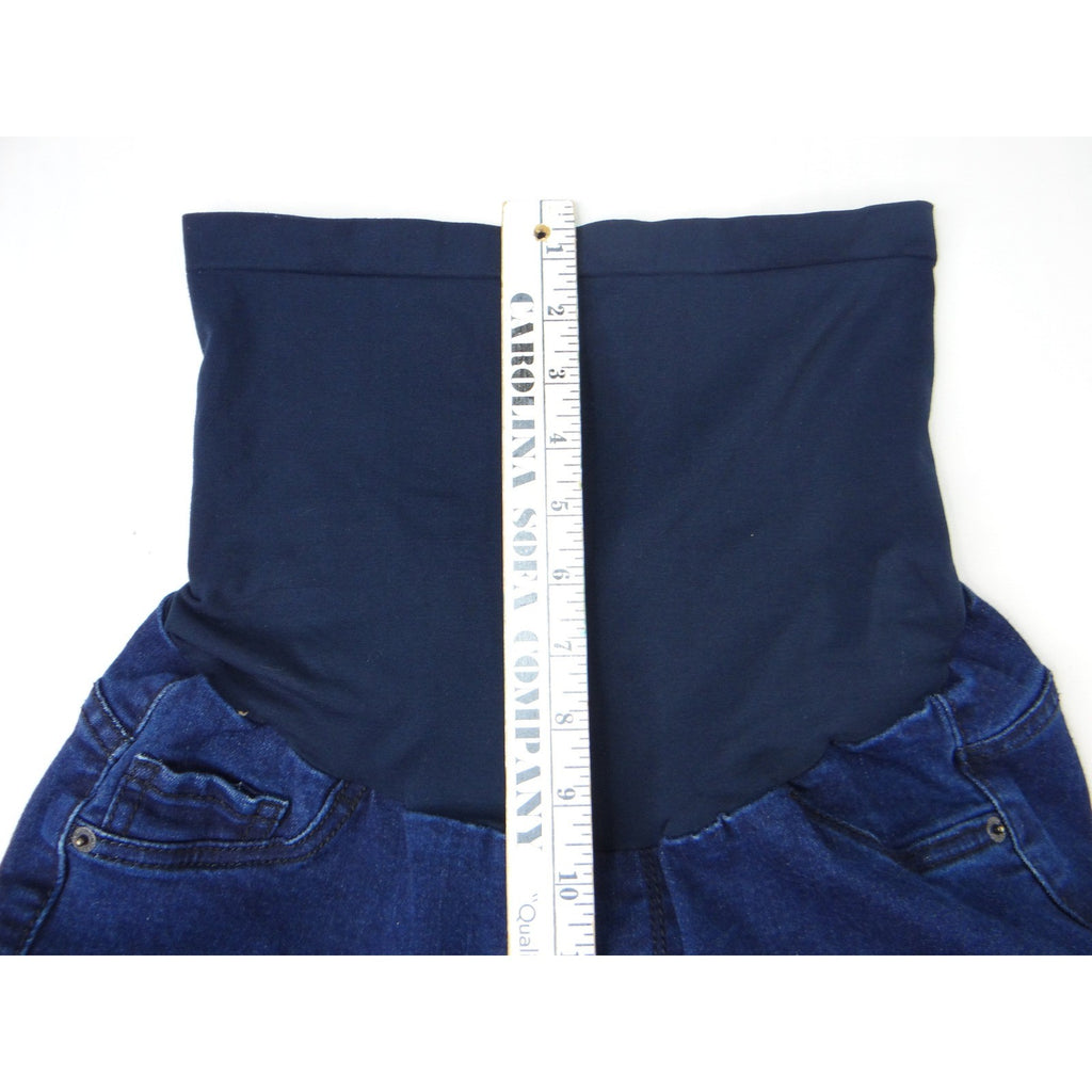 Indigo Blue Maternity Jeans Dark Wash Stretchy Full Panel Skinny Leg Size M/L