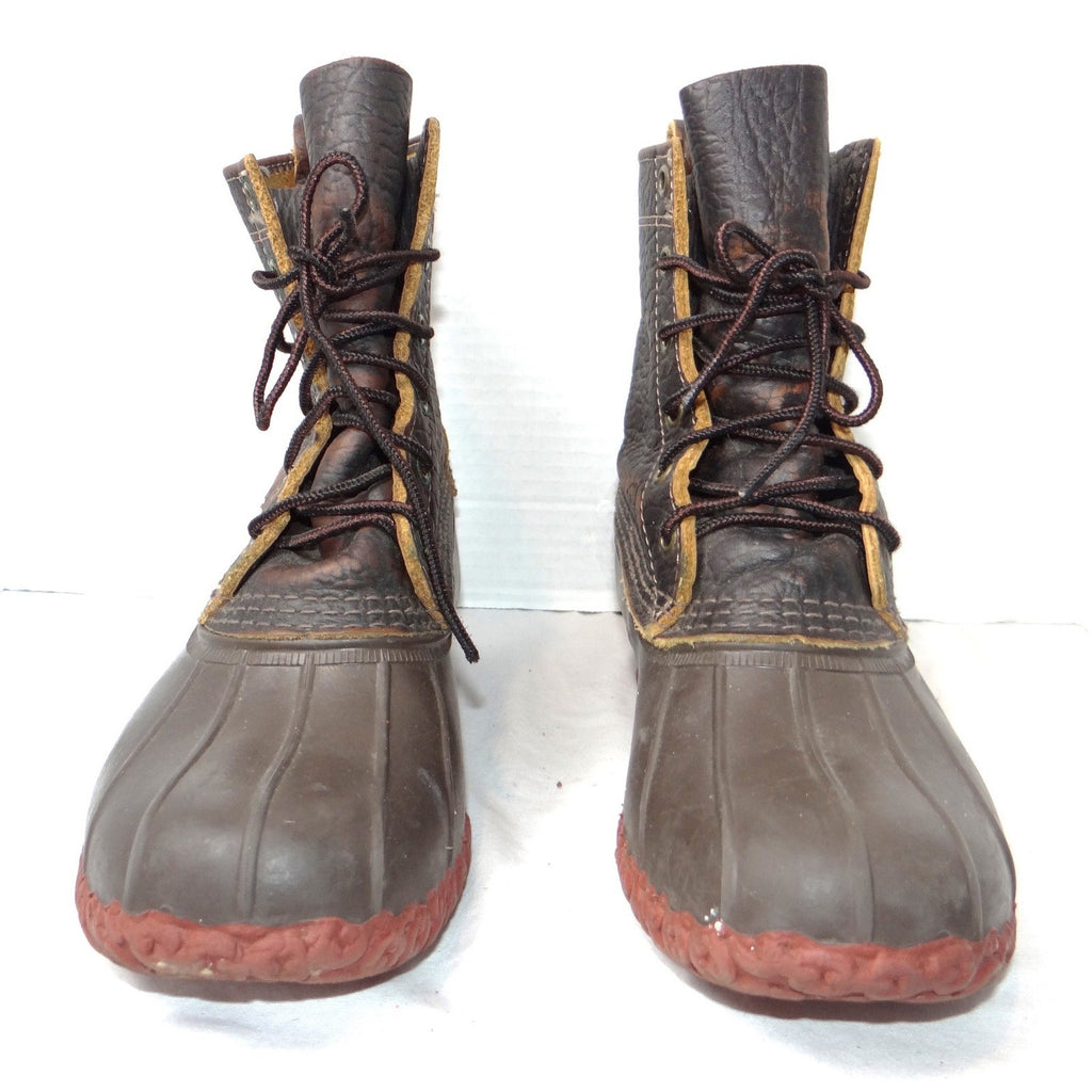 LL Bean Boots 6 Inch Bison Leather Duck Boots Brown Women's 9.5 in Made in Maine
