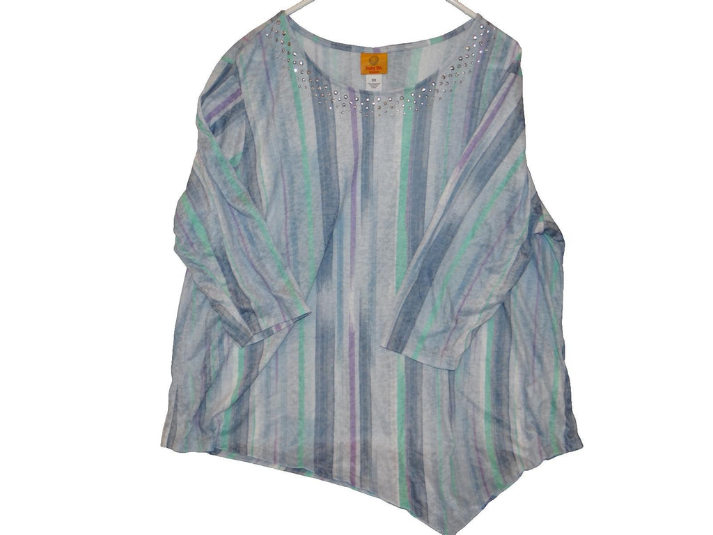 Ruby Rd. Women's 3X Striped Studded Top