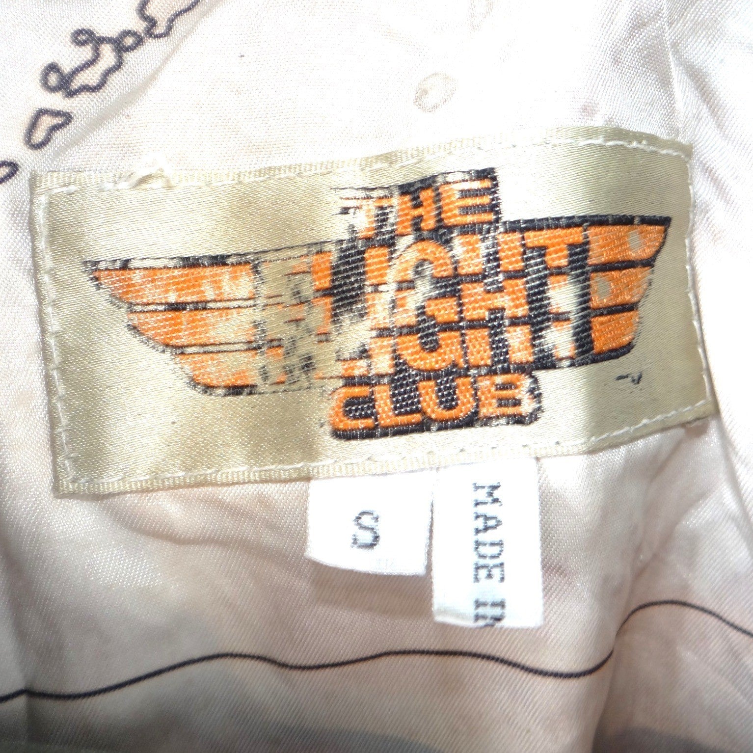 The Flight Club Mens Brown Leather Bomber Flight Jacket Map Lining Small