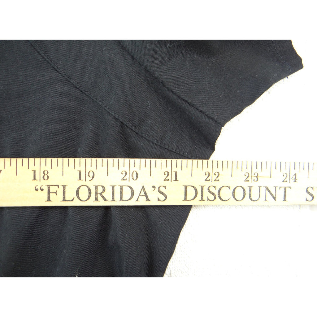 Cherokee Workwear Black Scrub Top Womens Large Notched V-Neck Cinched Back 2223