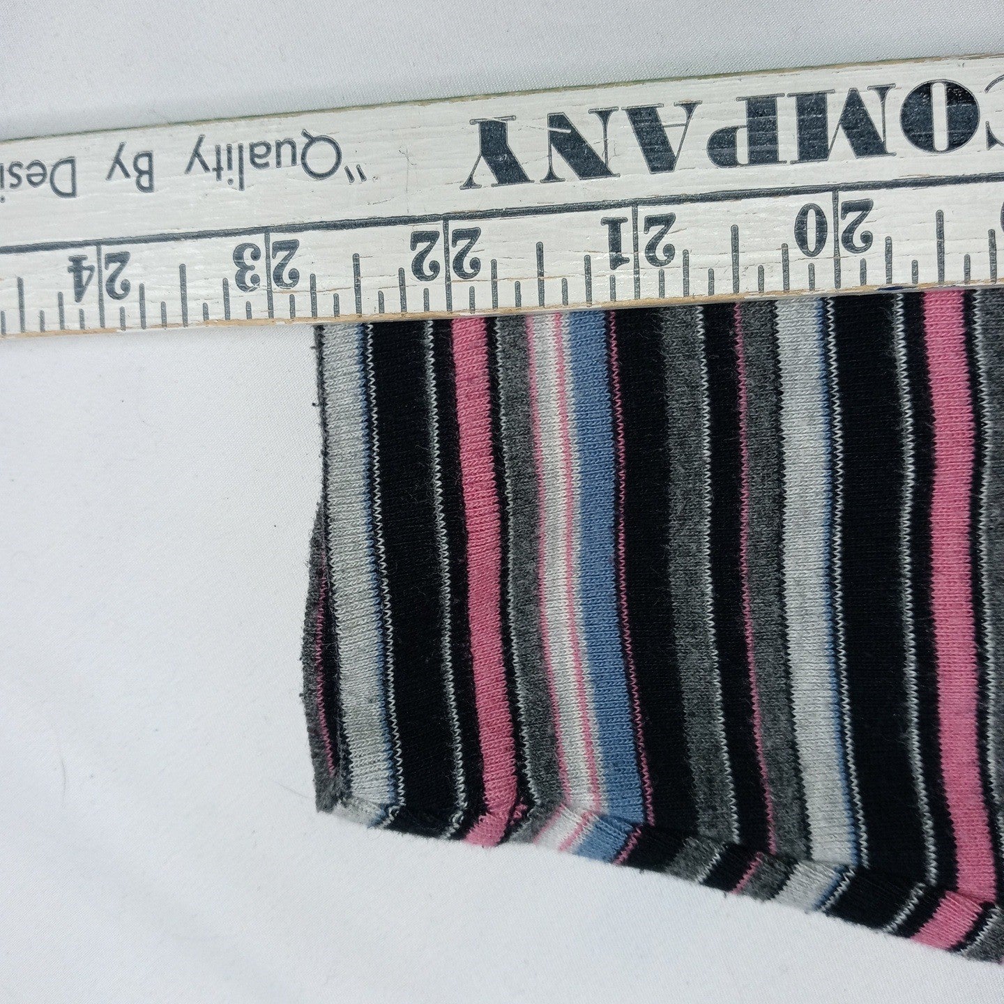 VTG Erika Striped Lace Up Collar Long Sleeve Womens Sz L Pink Black Gray Blue