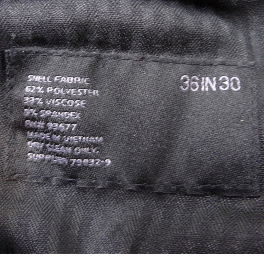 J.Ferrar Mens Slim Fit Dress Pants Black 36x30 Flat Front Stretch Trousers