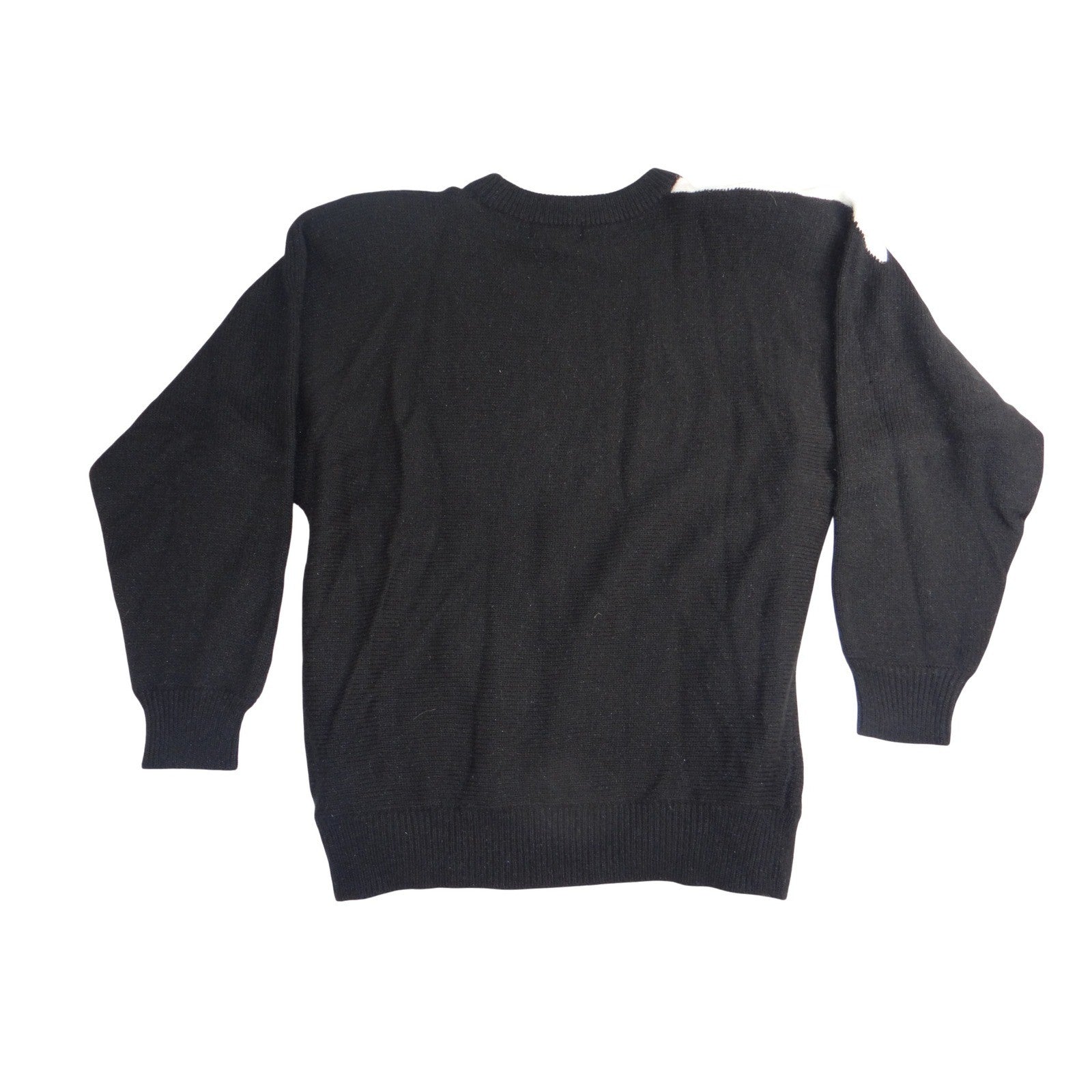 Vintage Alfred Dunner Women's Black White Starbursts Knit Sweater Size L