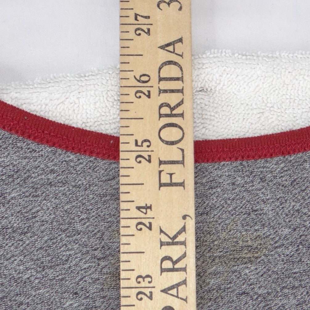 California Republic Mens Graphic Tank Top Grey Red Bear Ringer Shirt Large