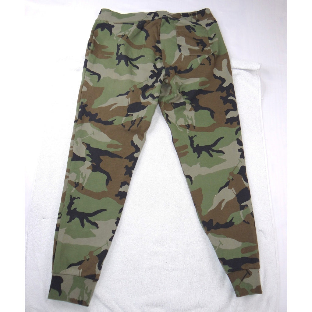 Polo Ralph Lauren Mens Camo Pony Player Jogger Sweatpants Green Brown Large L