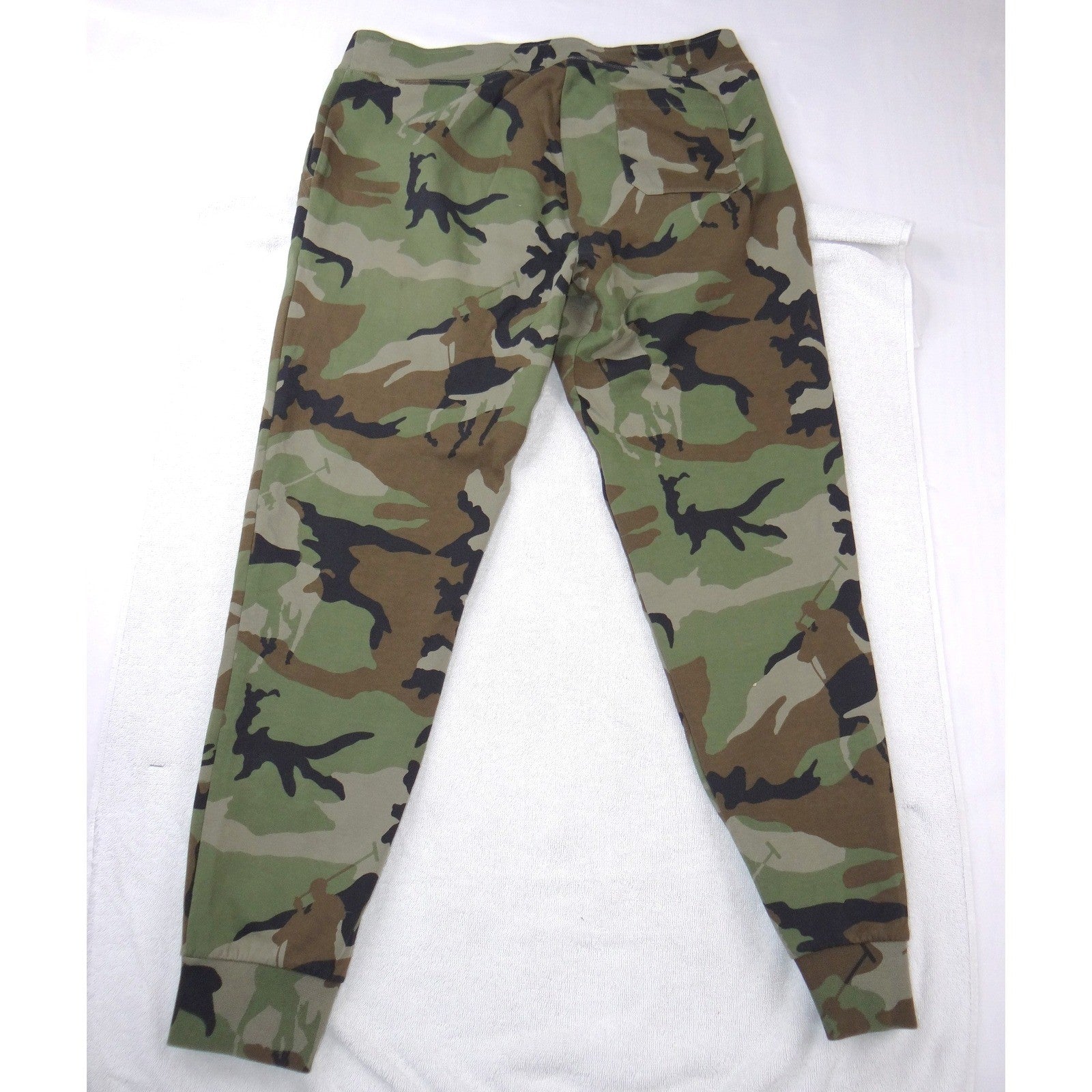 Polo Ralph Lauren Mens Camo Pony Player Jogger Sweatpants Green Brown Large L