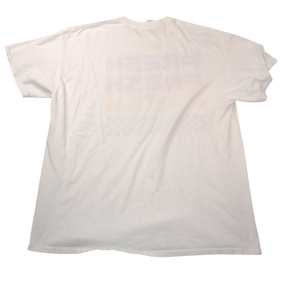 Vintage Gildan Fresh Triple Graphic Mens XL White Checkered Short Sleeve Tee
