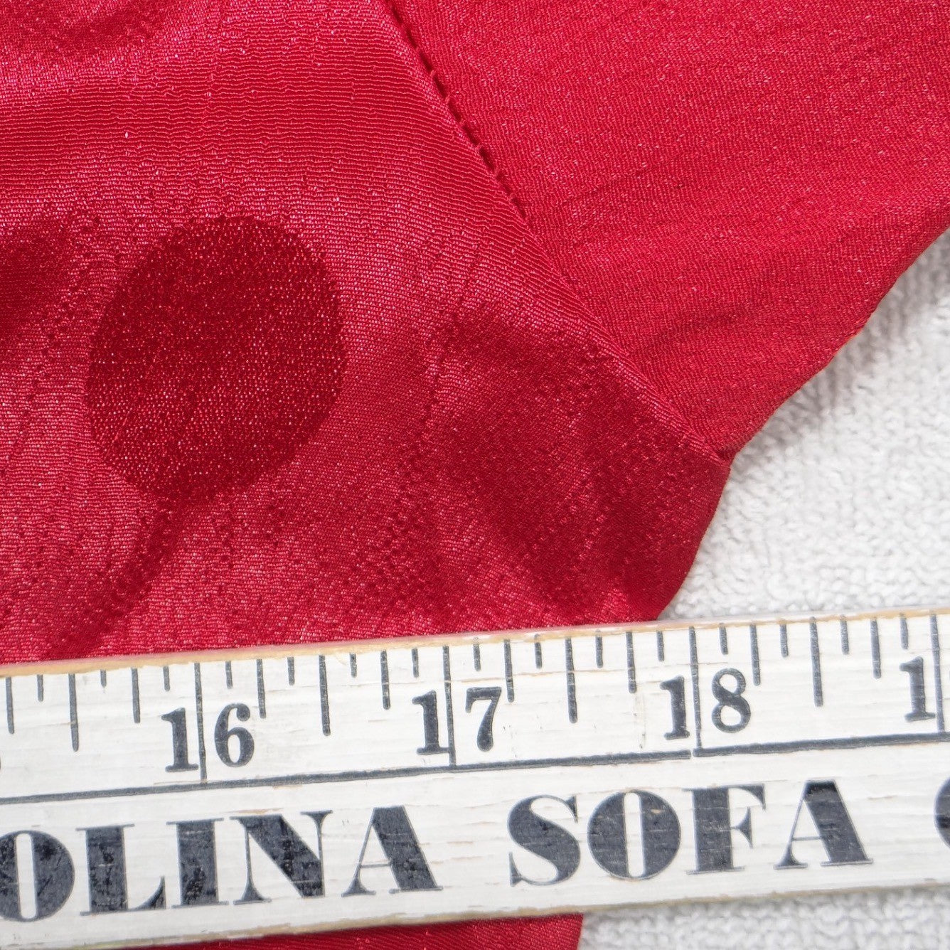 Vintage Galina Red Satin Polka Dot Jacquard Top and Midi Skirt Set Size 10