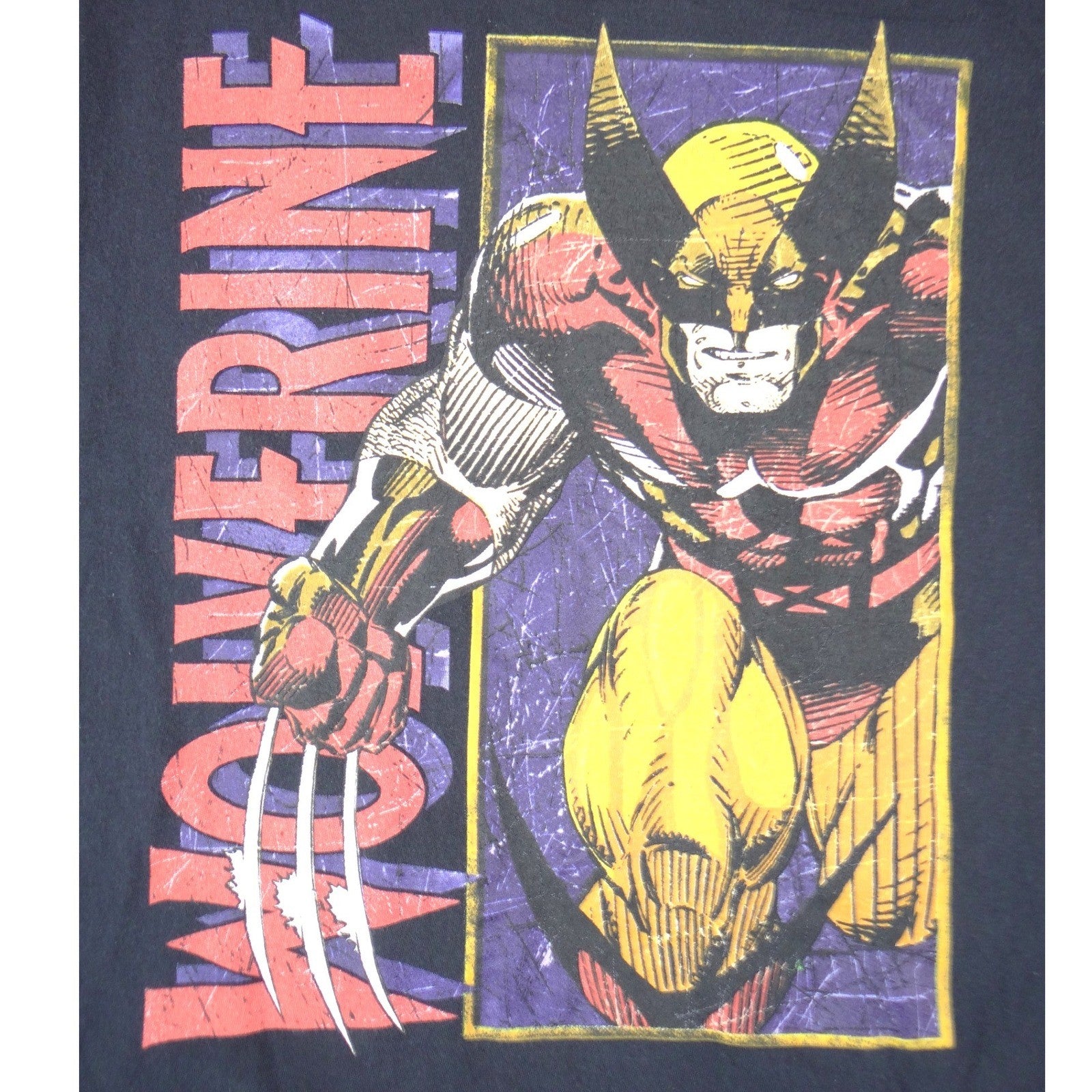 Marvel Wolverine Graphic T-Shirt Mens Medium Black X-Men Comic Short Sleeve Tee