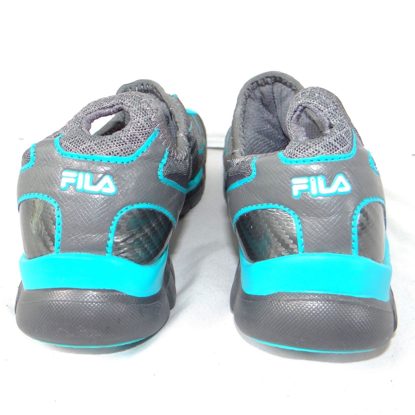 Fila Skele-Toes EZ Slide Womens 7.5 Gray Teal Four Toe Barefoot Shoes