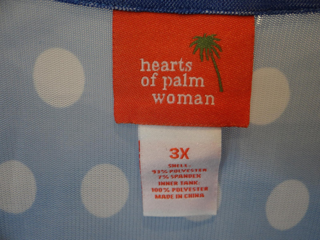 Hearts of Palm Woman Blue Patterned Sleeveless Tunic Top 3X