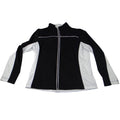 Womens Black White Colorblock Full Zip Track Jacket Size Large Athletic