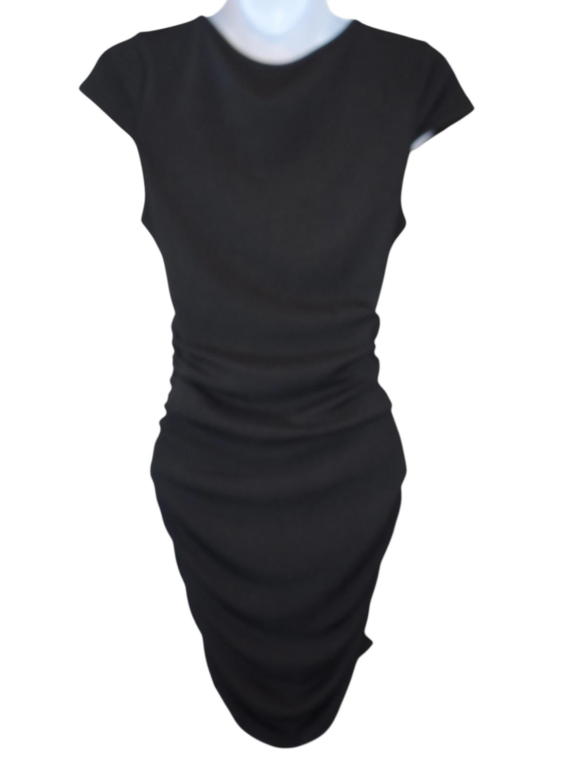 Stylish Black Ruched Dress