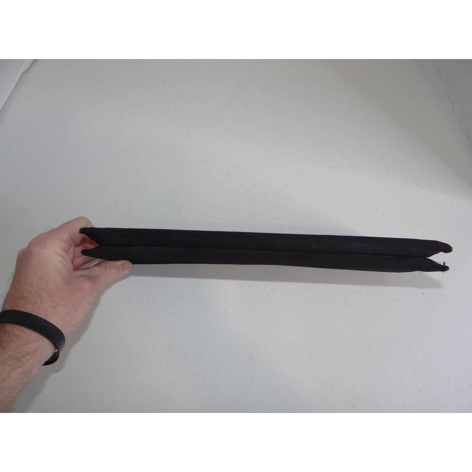 Unbranded Black Fabric Rectangular Evening Clutch Bag Minimalist Formal Snap