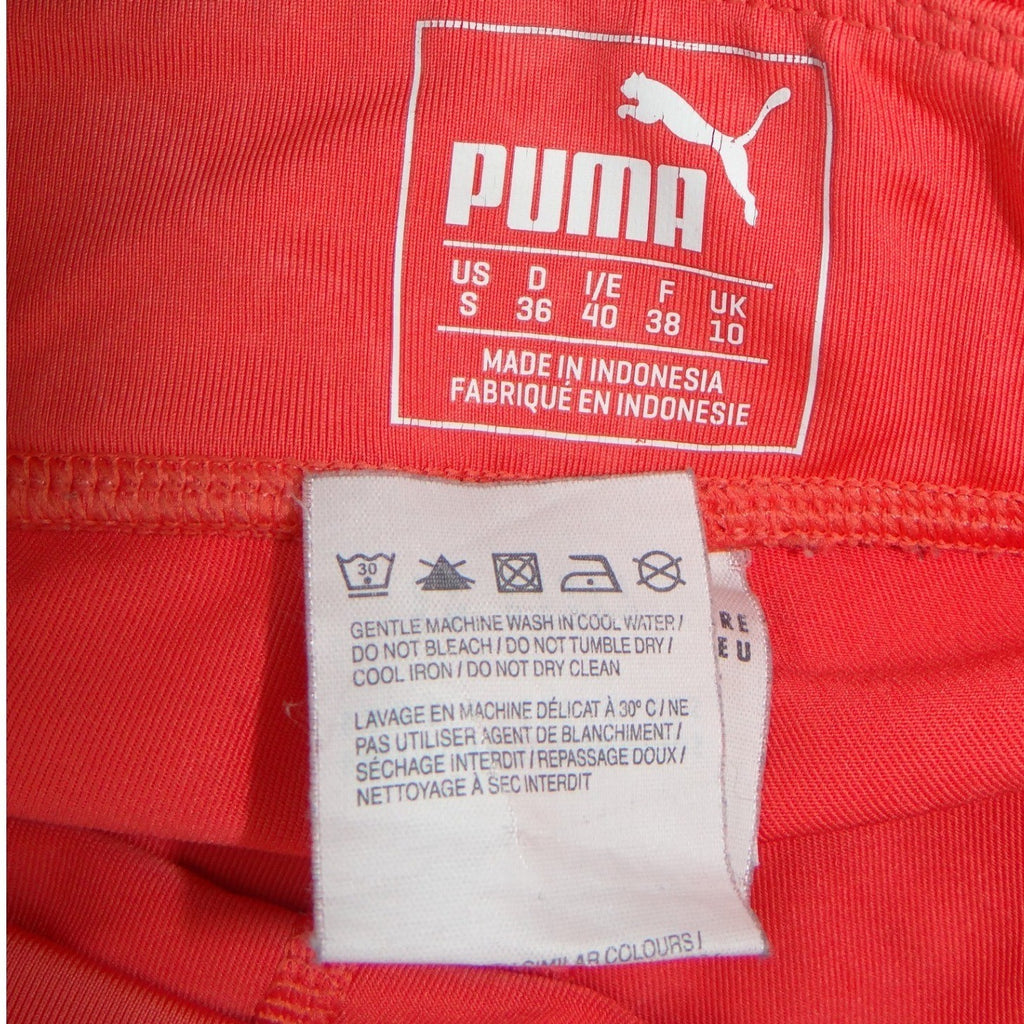 Puma Womens Coral Red Marble Print Capri Athletic Leggings Size Small