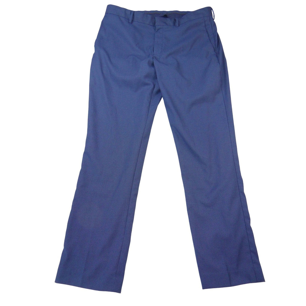 Perry Ellis Portfolio Mens Slim Fit Blue Textured Dress Pants 36x32 Flat Front