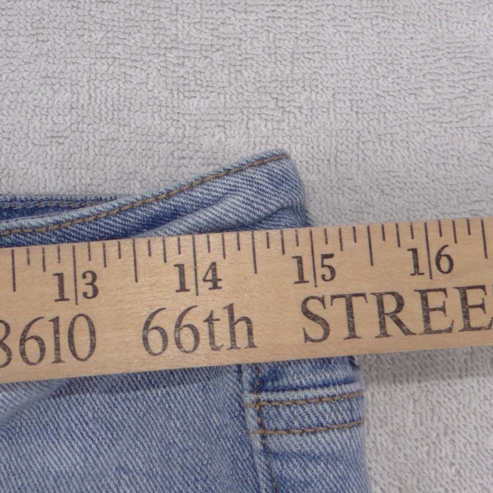 Seven7 Womens Light Wash Distressed Bootcut Jeans Ripped Knee Size 4