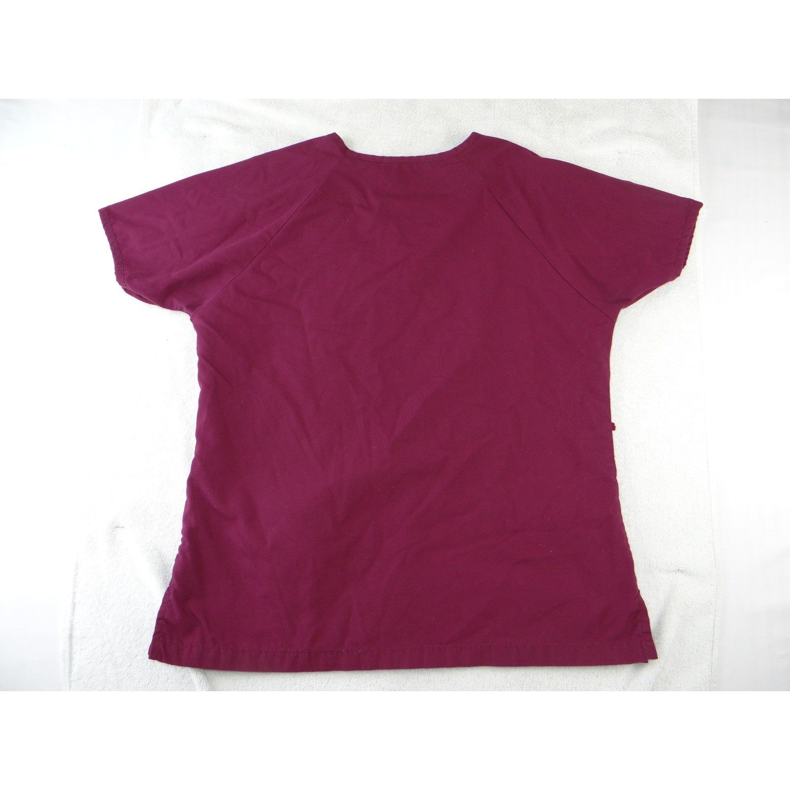Butter-Soft Womens Scrub Set Burgundy V-Neck Top Elastic Waist Pants Size Small