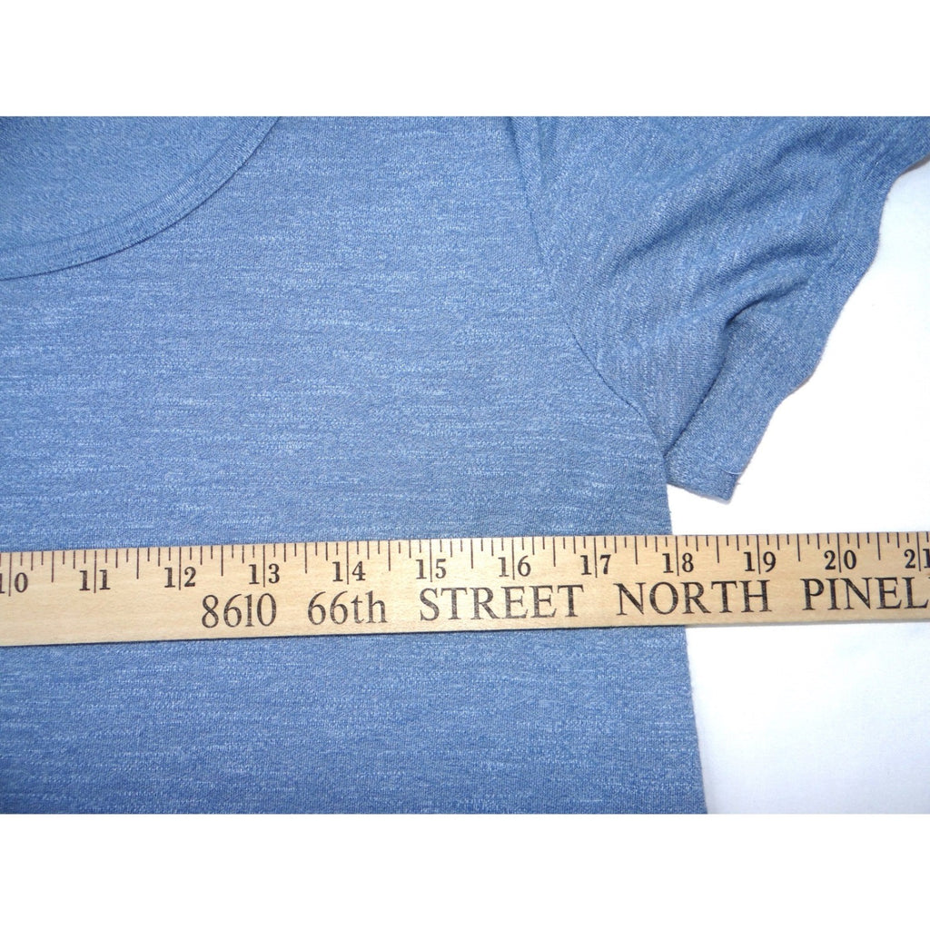 LuLaRoe Blue Heathered Scoop Neck Short Sleeve Tunic Top Size L
