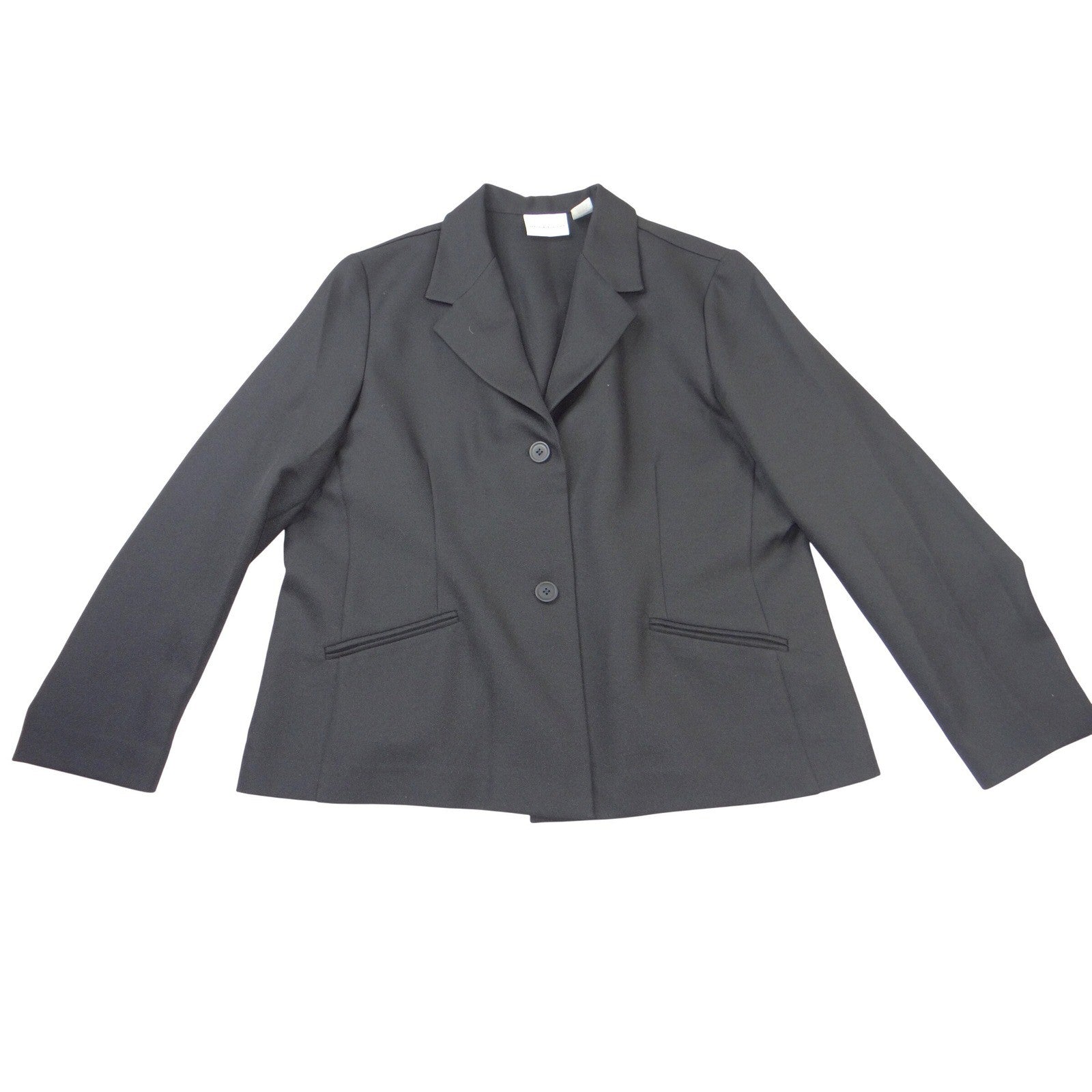 Alfred Dunner Womens Black Two Button Blazer Jacket Plus Size 18 Professional