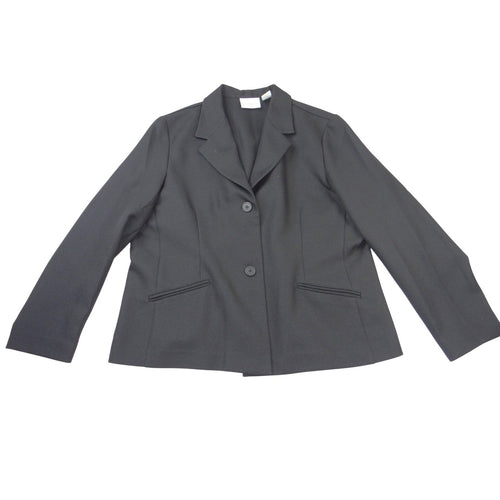 Alfred Dunner Womens Black Two Button Blazer Jacket Plus Size 18 Professional