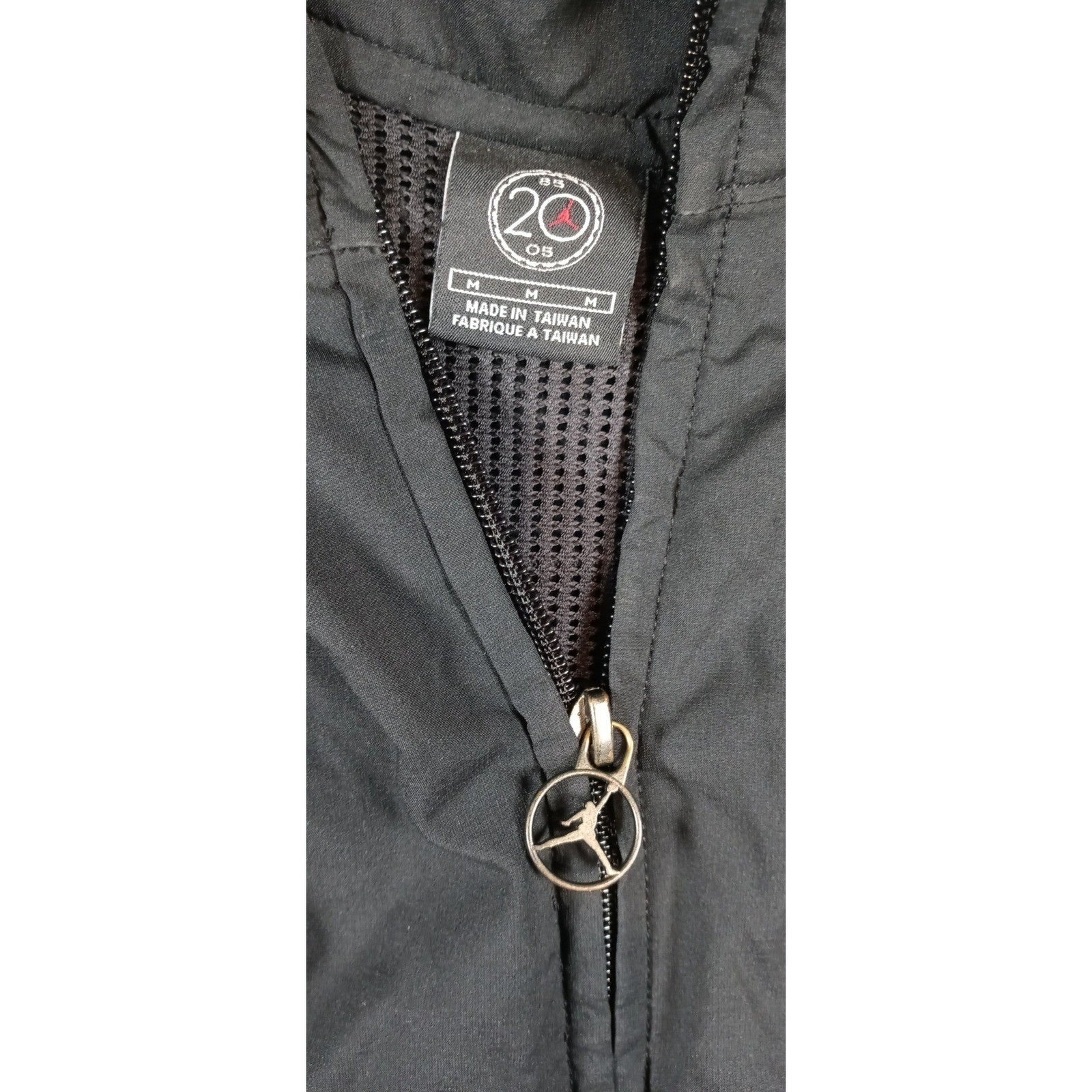 Jordan Black Track Jacket Reflective Stripe Full Zip Men's Medium Athletic